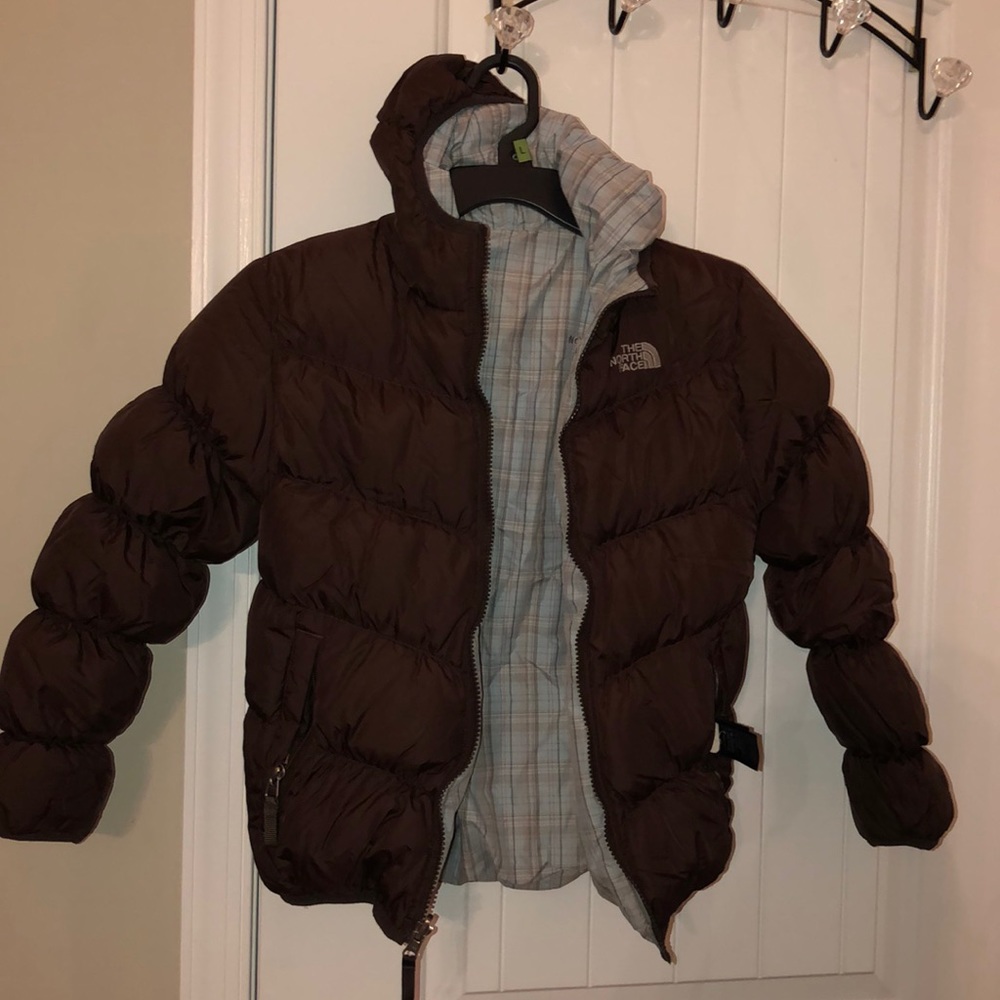 North Face Girls M 7/8 Down Jacket Reversible